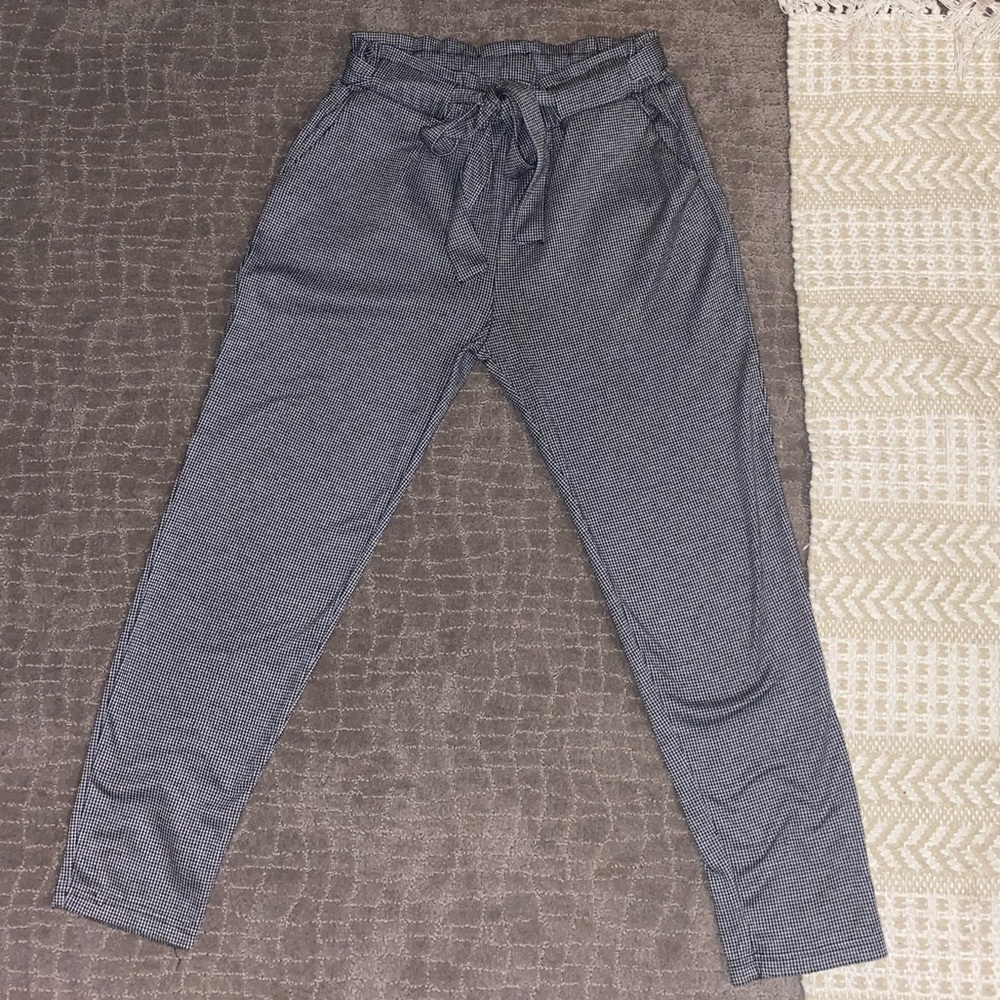 Soft high waist herringbone ankle pants